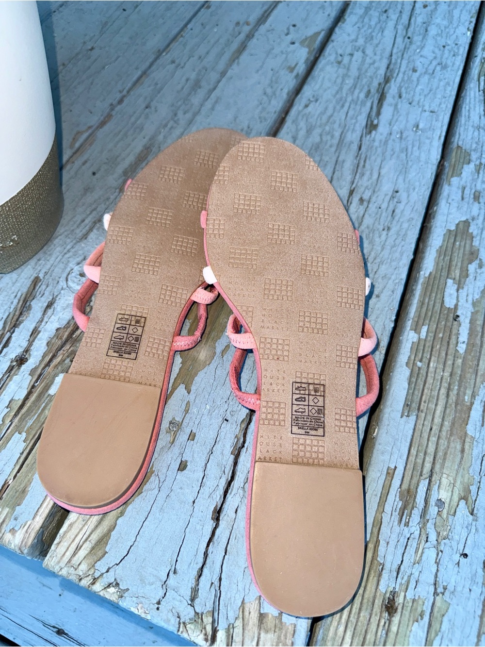 White House Black Market Pink Strappy Slide Sandals - Picture 4 of 4